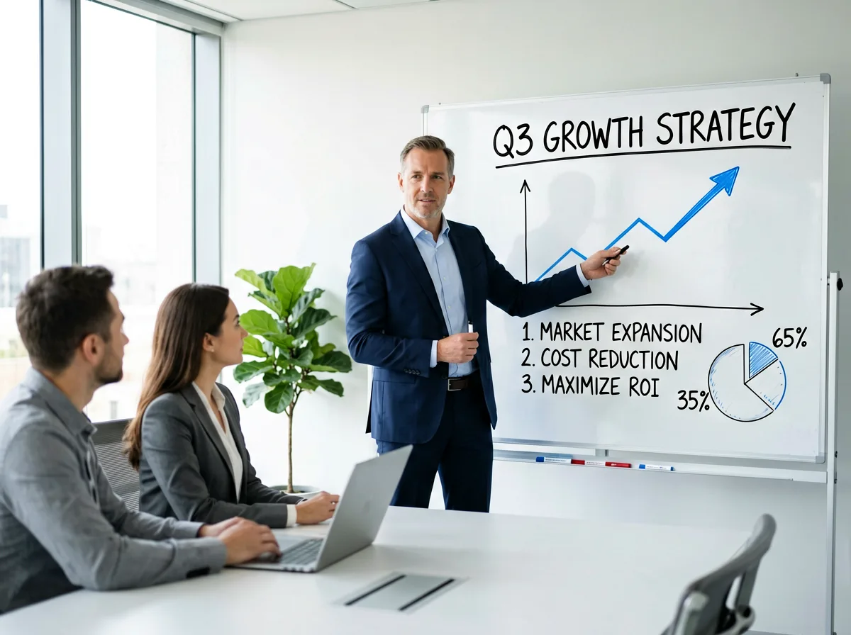 Strategiegespräch am Whiteboard im Kontor in Zittau.