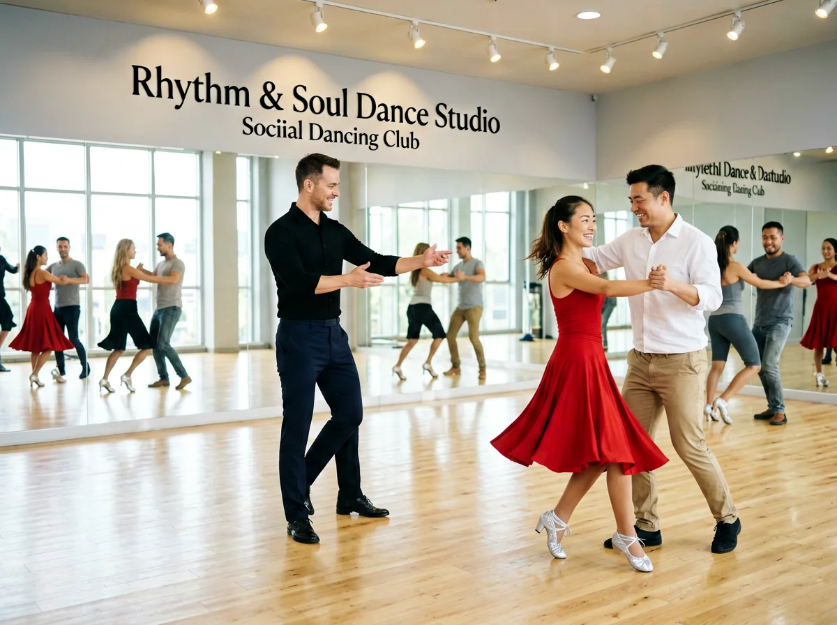 Paare beim Discofox im Tanzstudio