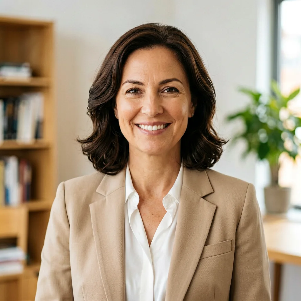 Porträt von Dr. Yvonne Crudden, warm und ruhig im Halbprofil.
