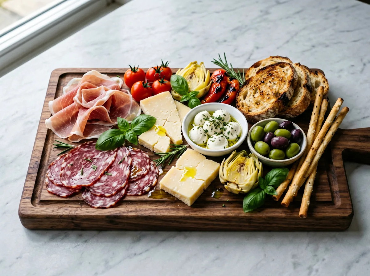 Italienische Antipasti-Platte mit Vorspeisen