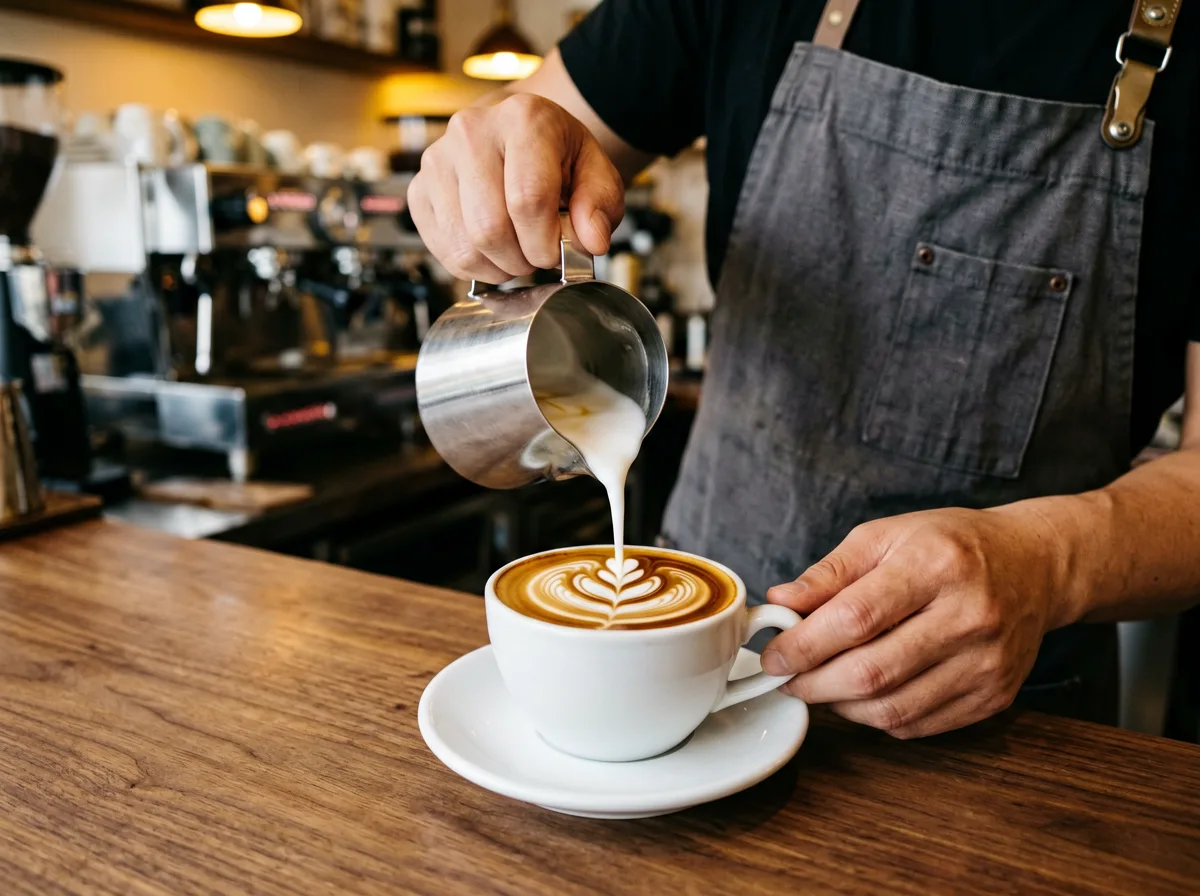 Espresso mit feiner Crema in einer weißen Porzellantasse