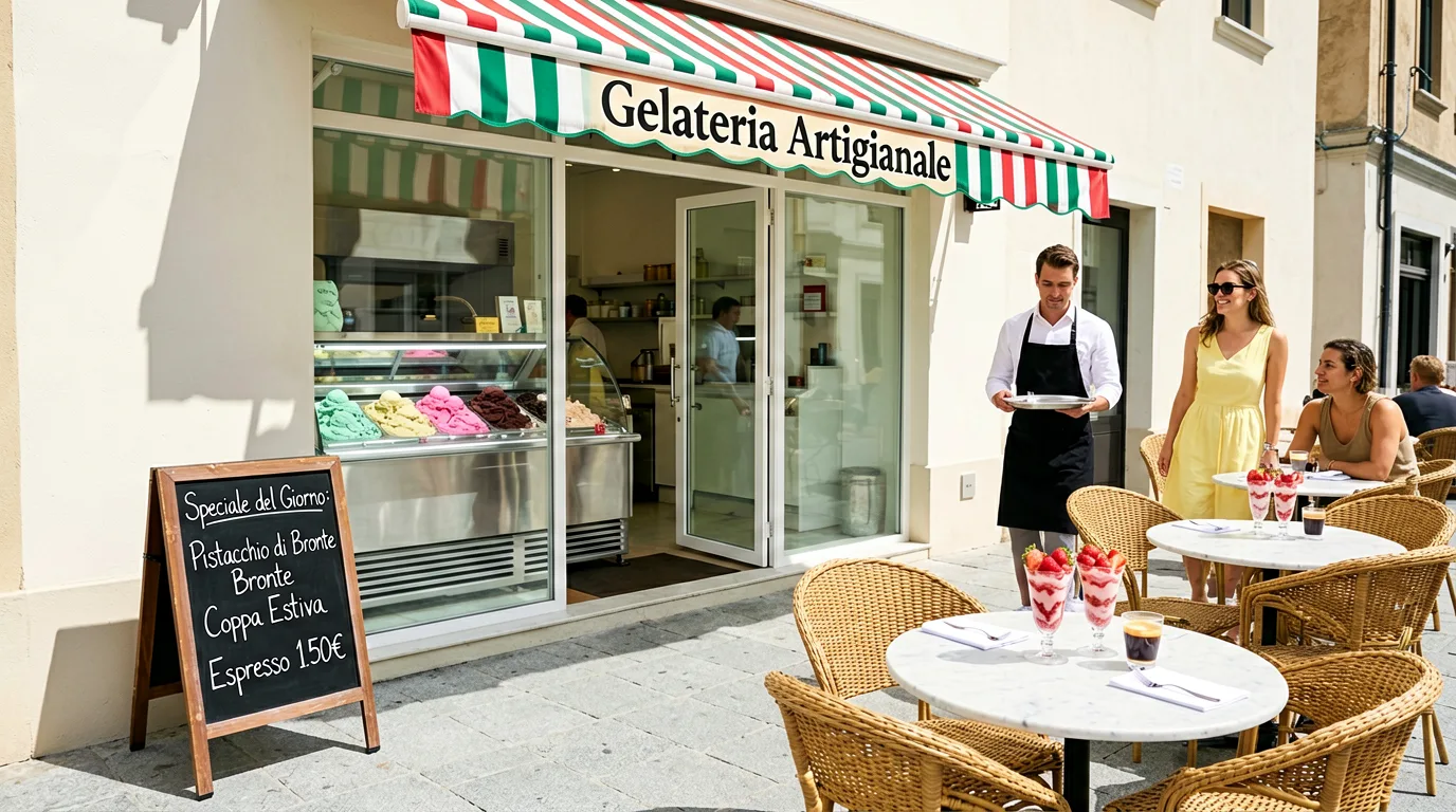 Eiscafé im italienischen Sommer-Flair.