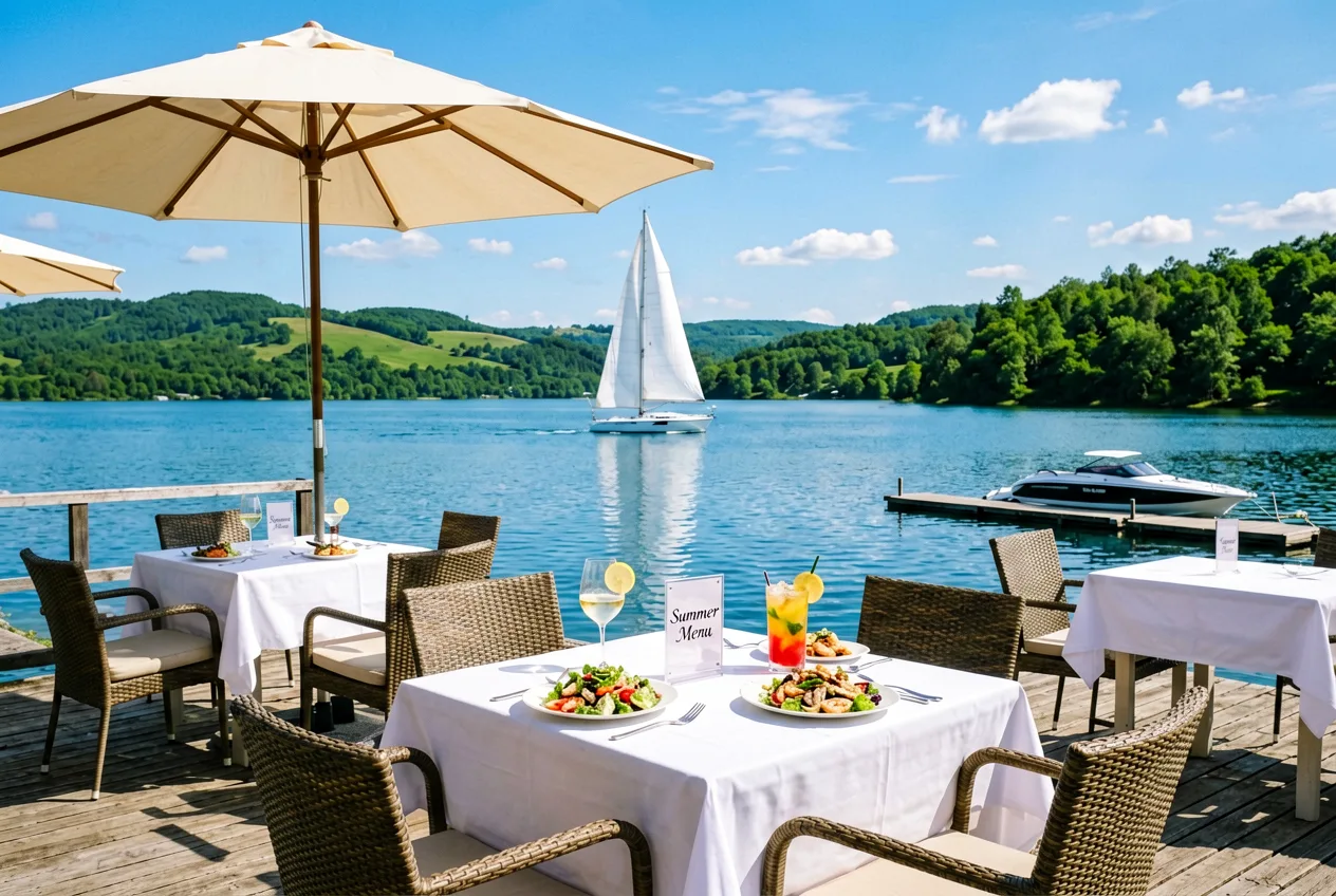 Boot auf dem Geiseltalsee im Sommer