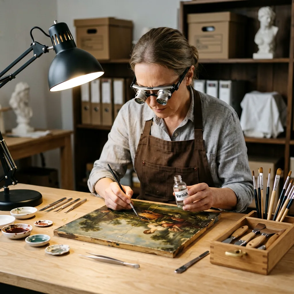 Porträt der Restauratorin im Atelier