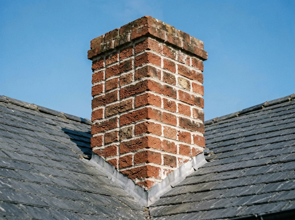 Schornstein-Detail auf einem Dach