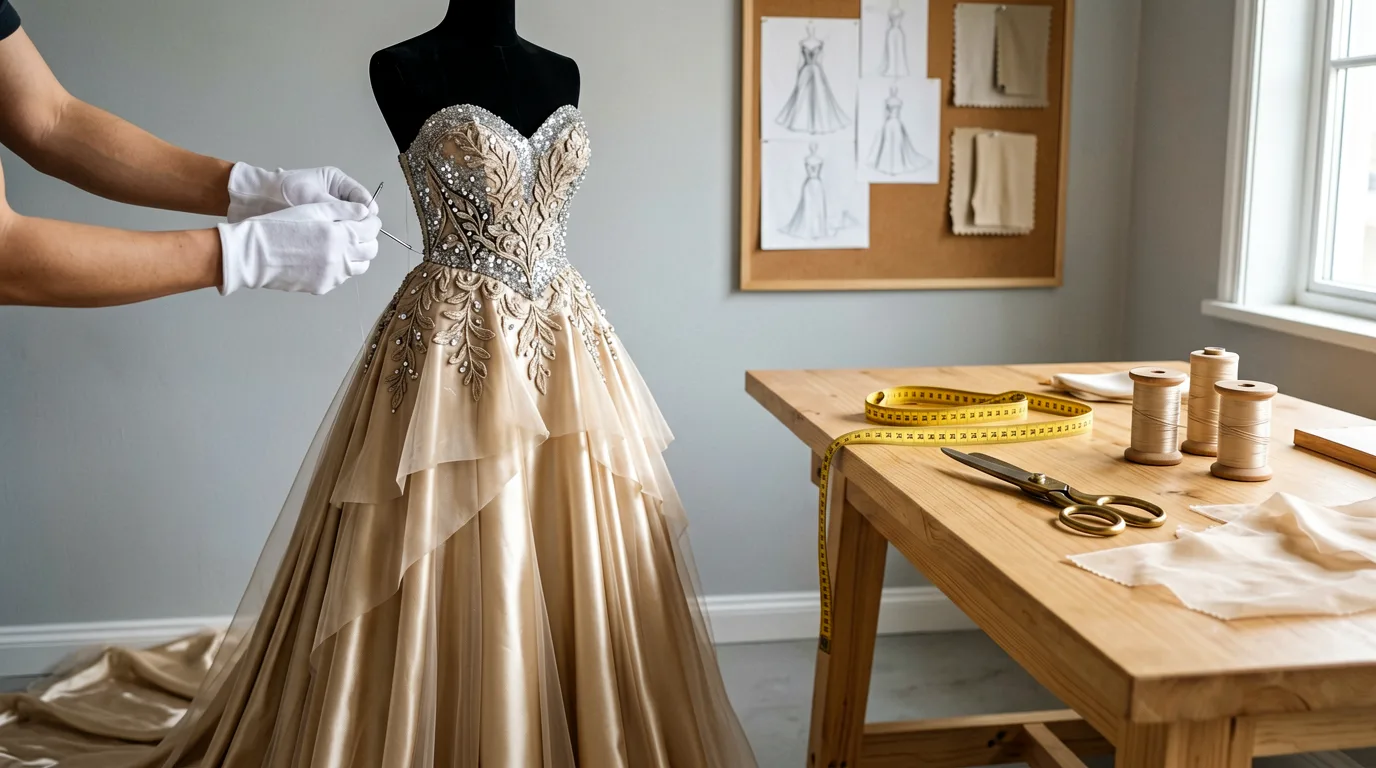 Elegantes Abendkleid in einem Maßatelier