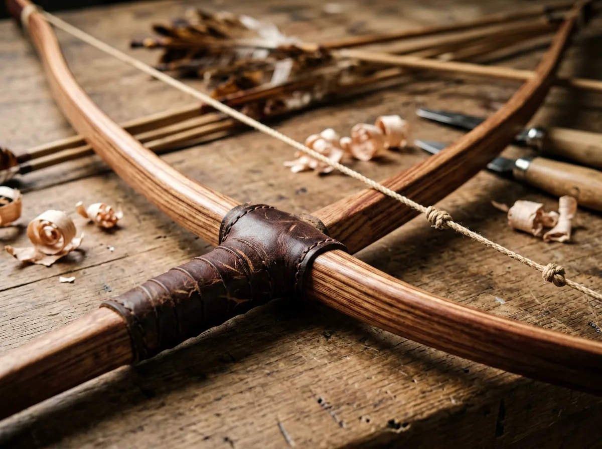 Handgefertigter Langbogen aus Holz